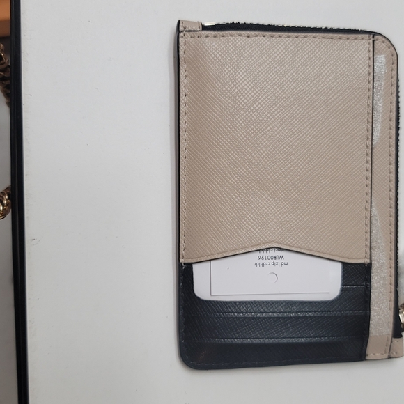 KATE SPADE Cameron L-Zip Card Holder Beige Saffiano Leather - Picture 8 of 11